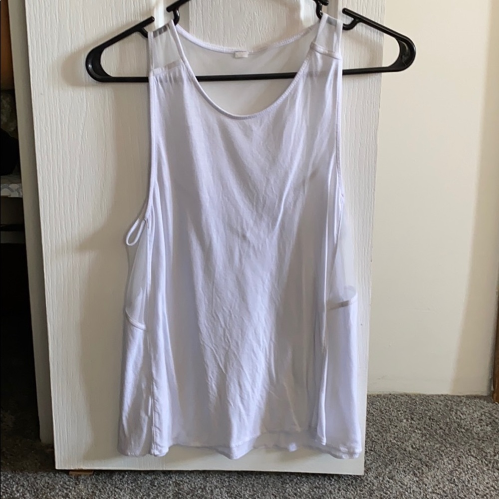 White Mesh Alo Yoga Tank Top